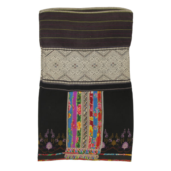 Vintage Ethnic Lu Skirt from Northern Vietnam | 34" x 21" - Niger Bend