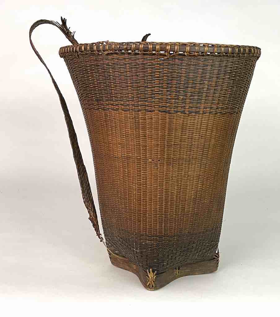 Vintage "Backpack" Style Vietnamese Rattan Rice Harvest Basket