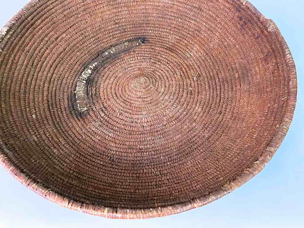 Vintage Tutsi Shallow Market Basket - Burundi