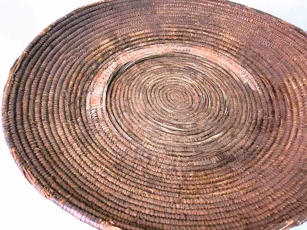 Vintage Tutsi Shallow Market Basket - Burundi
