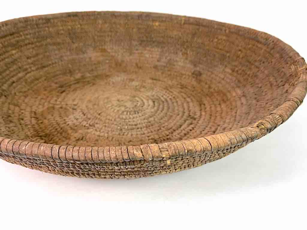 Vintage Tutsi Shallow Market Basket - Burundi