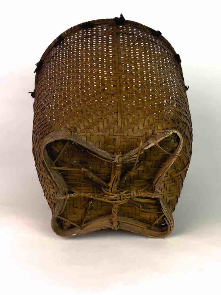 Vintage "Backpack" Style Vietnamese Rattan Rice Harvest Basket