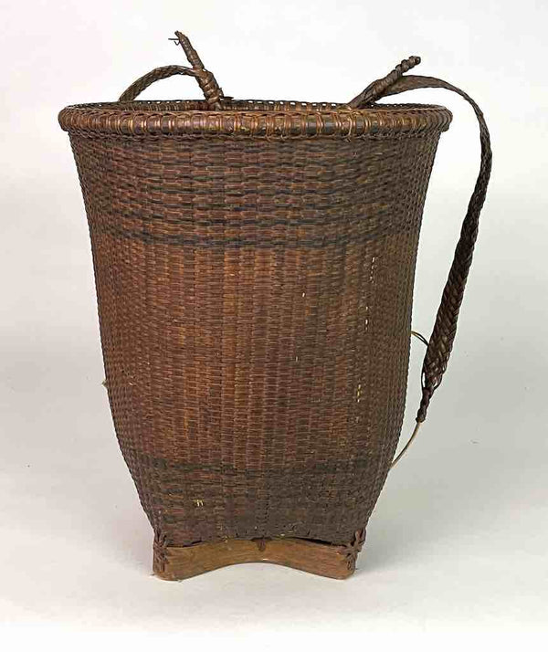 Vintage "Backpack" Style Vietnamese Rattan Rice Harvest Basket