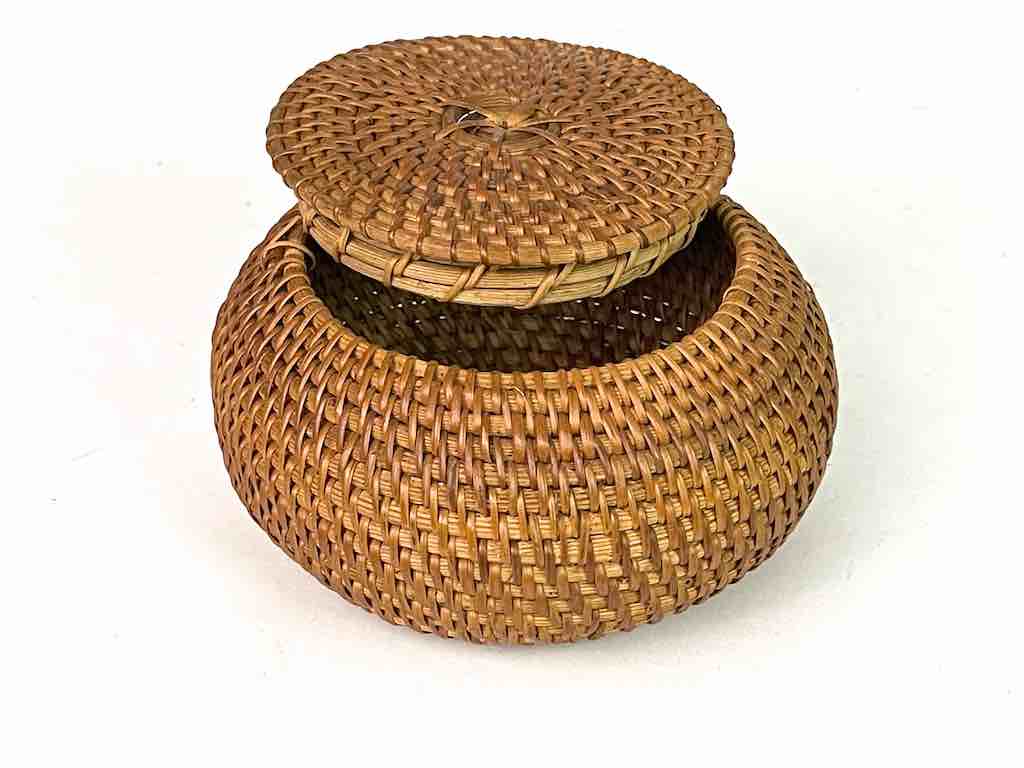 Small Vietnamese Rattan Covered Basket - 2 sizes