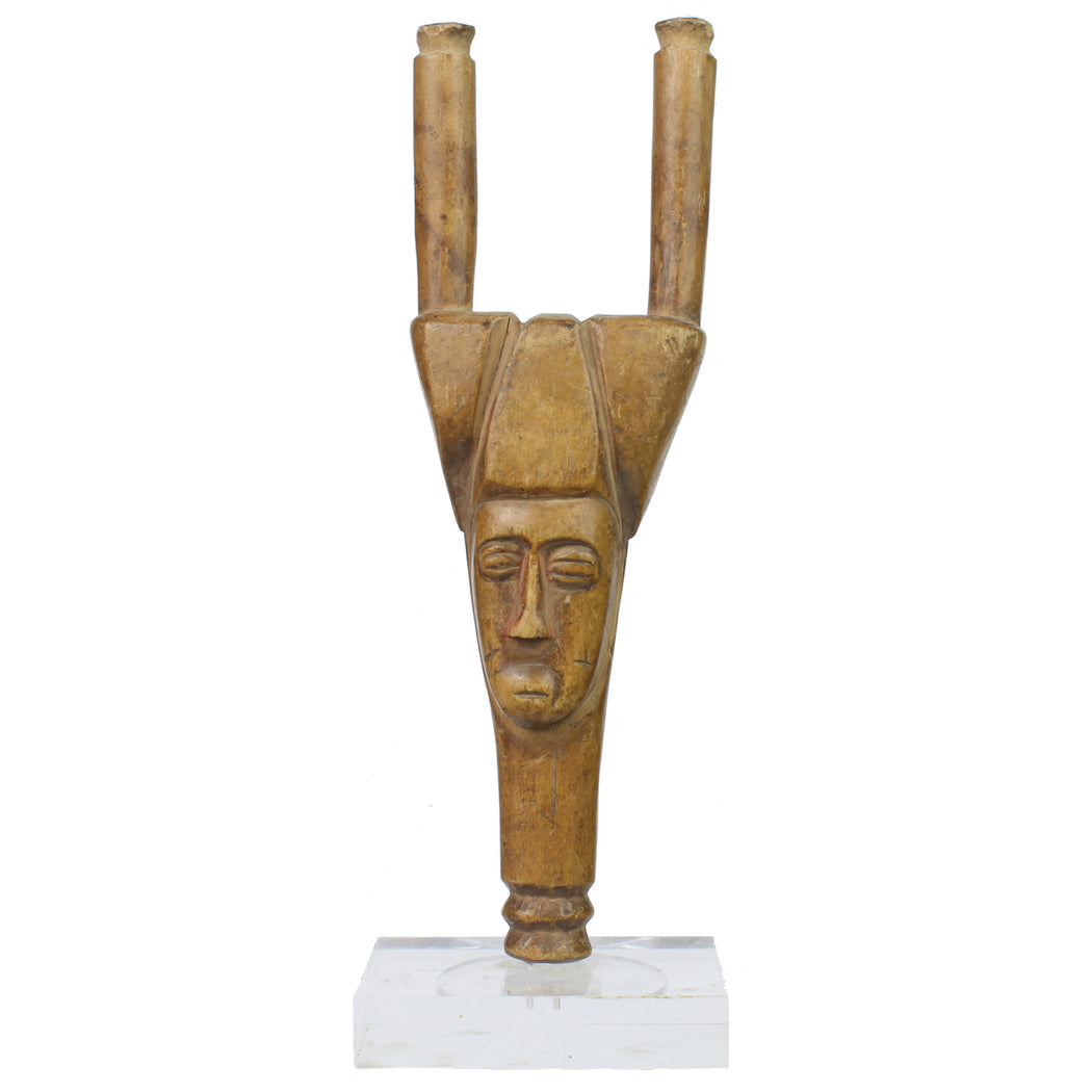 Vintage Baule Slingshot, mounted, from Ivory Coast, Africa - Niger Bend