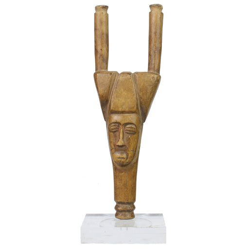 Vintage Baule Slingshot, mounted, from Ivory Coast, Africa - Niger Bend