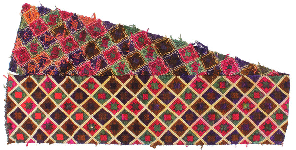 Vintage Tay Silk Internal Panels from Vietnam | 114" x 14" - Niger Bend