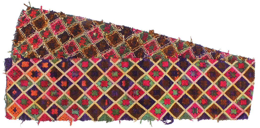 Vintage Tay Silk Internal Panels from Vietnam | 114" x 14" - Niger Bend