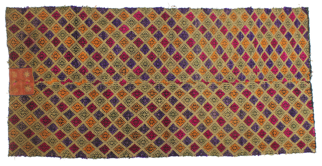 Vintage Tay Silk Internal Panels from Vietnam | 54" x 26" - Niger Bend
