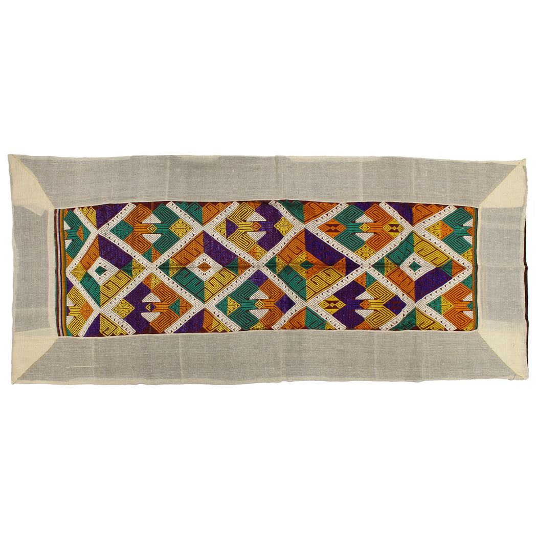 Vintage Tay Silk Quilt from Vietnam | 68" x 29" - Niger Bend