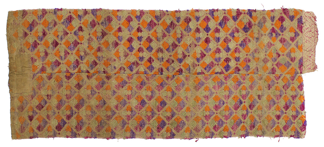 Vintage Tay Silk Quilt from Vietnam | 62" x 26" - Niger Bend