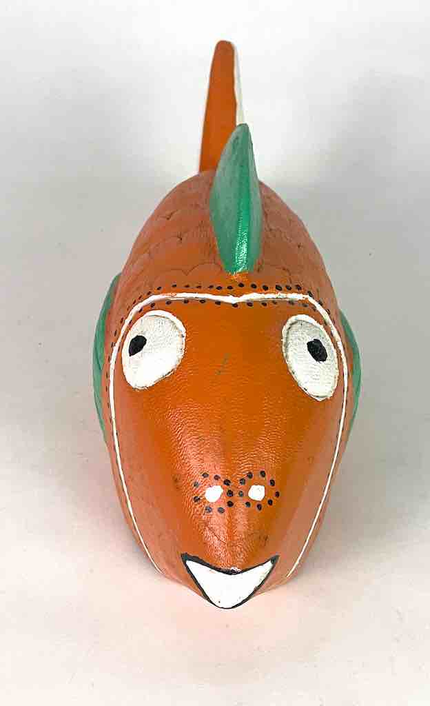 Bozo Orange Fish Puppet Sculpture | 11.5"
