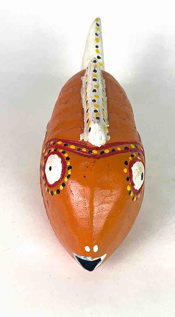 Bozo Orange Fish Puppet Sculpture | 11"