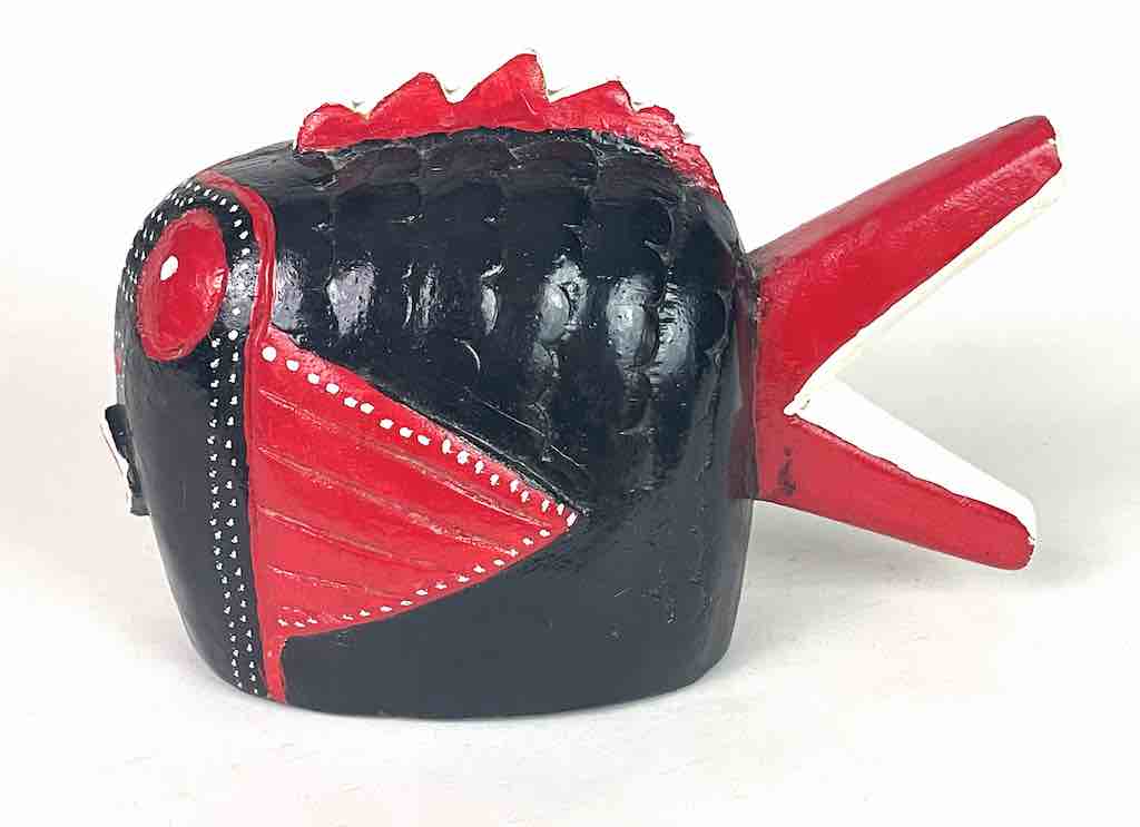 Bozo Black Fish Puppet Sculpture | 9"