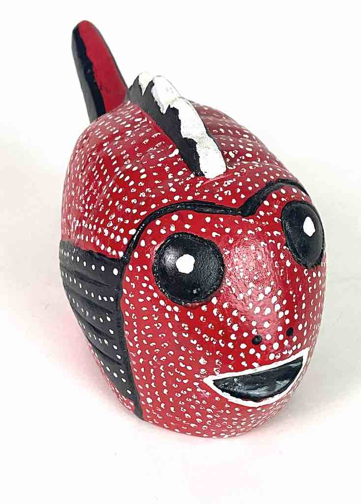 Bozo Red Fish Puppet Sculpture | 8.5"