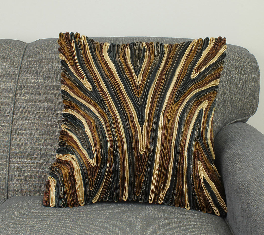 Abacá Décor Pillow Throw with Bark Pattern - Niger Bend