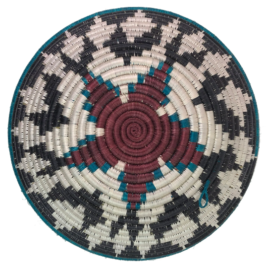 Table Basket | Coil Basket | Wall Basket | Wall Art | Fruit Bowl | Decor Basket | Patterned Handwoven African Sisal Basket | X-Large