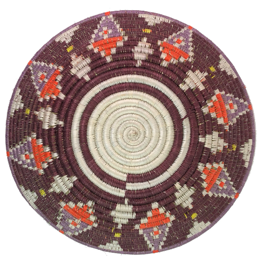 Table Basket | Coil Basket | Wall Basket | Wall Art | Fruit Bowl | Decor Basket | Patterned Handwoven African Sisal Basket | X-Large ~14"