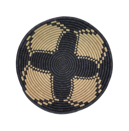 Table Basket | Coil Basket | Wall Basket | Wall Art | Fruit Bowl | Decor Basket | Patterned Handwoven African Sisal Basket | X-Large ~14"